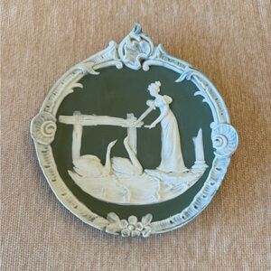Green and White Decorative Wall Plaque